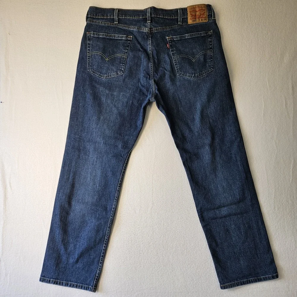 Levis 505 Jeans Mens 40x30 Blue Denim Straight Leg Dark Wash Excellent USED Cond